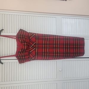 SOLD Fashion Dress red Plaid with zipper back and adjustable straps
